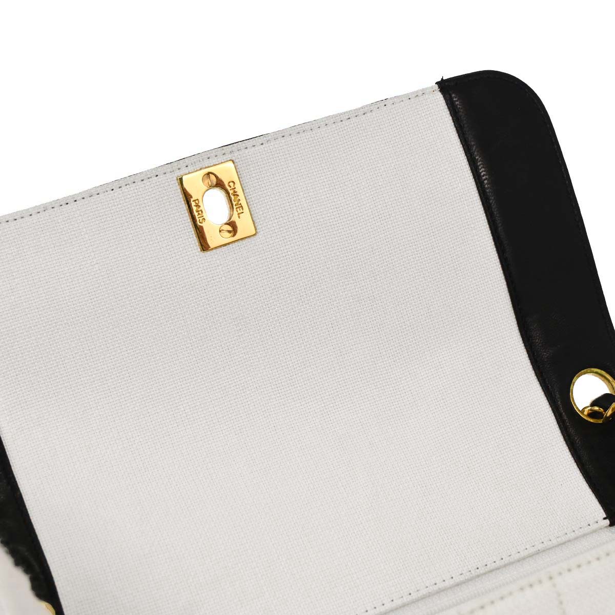 Chanel 1991-1994 White Linen Mademoiselle Flap Shoulder Bag