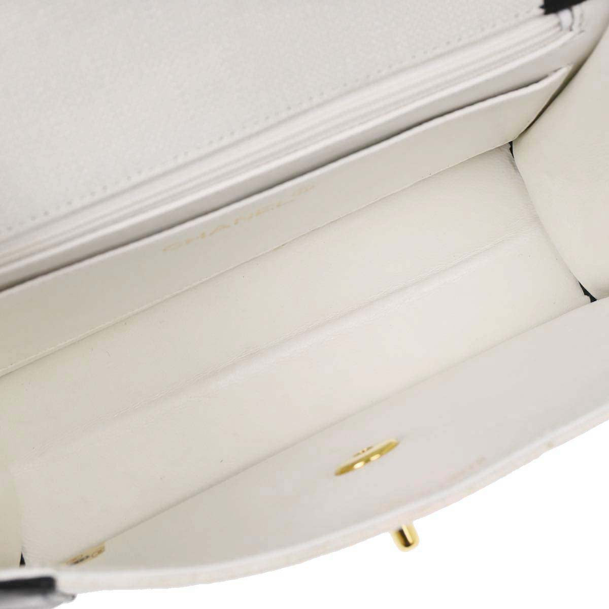 Chanel 1991-1994 White Linen Mademoiselle Flap Shoulder Bag
