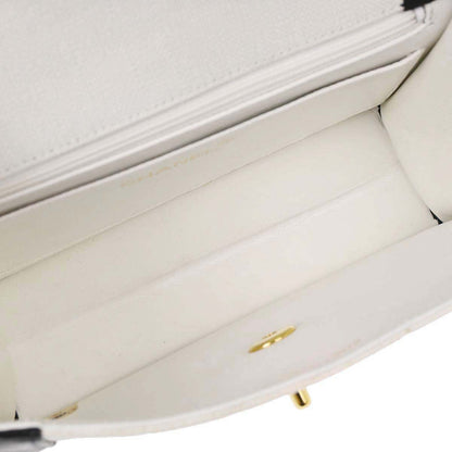 Chanel 1991-1994 White Linen Mademoiselle Flap Shoulder Bag