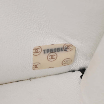 Chanel 1991-1994 White Linen Mademoiselle Flap Shoulder Bag