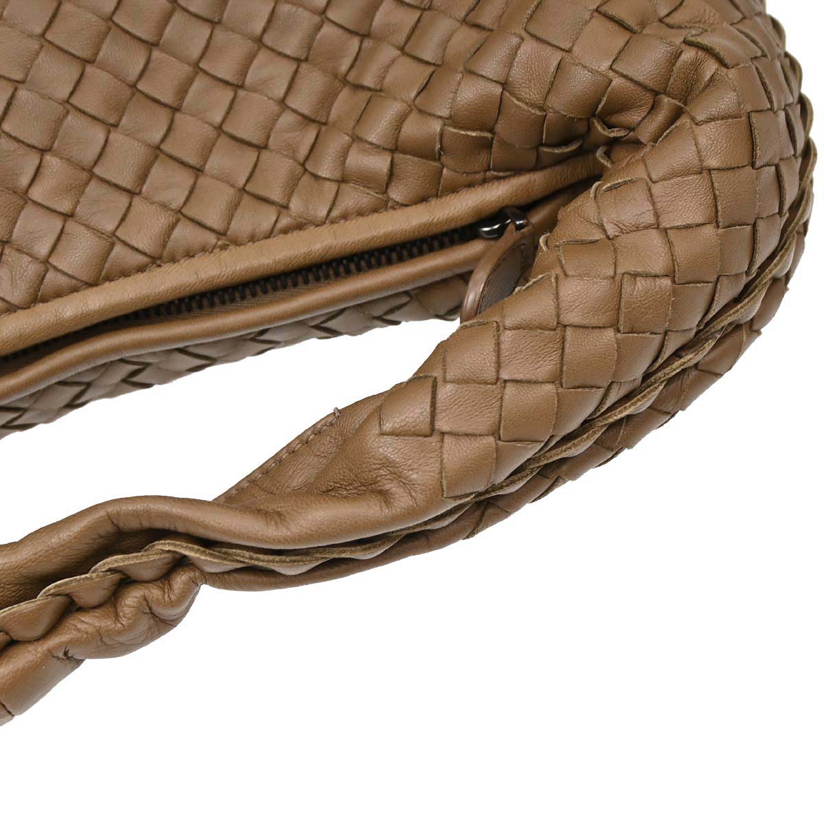 Bottega Veneta Brown Lambskin Intrecciato Hobo Handbag