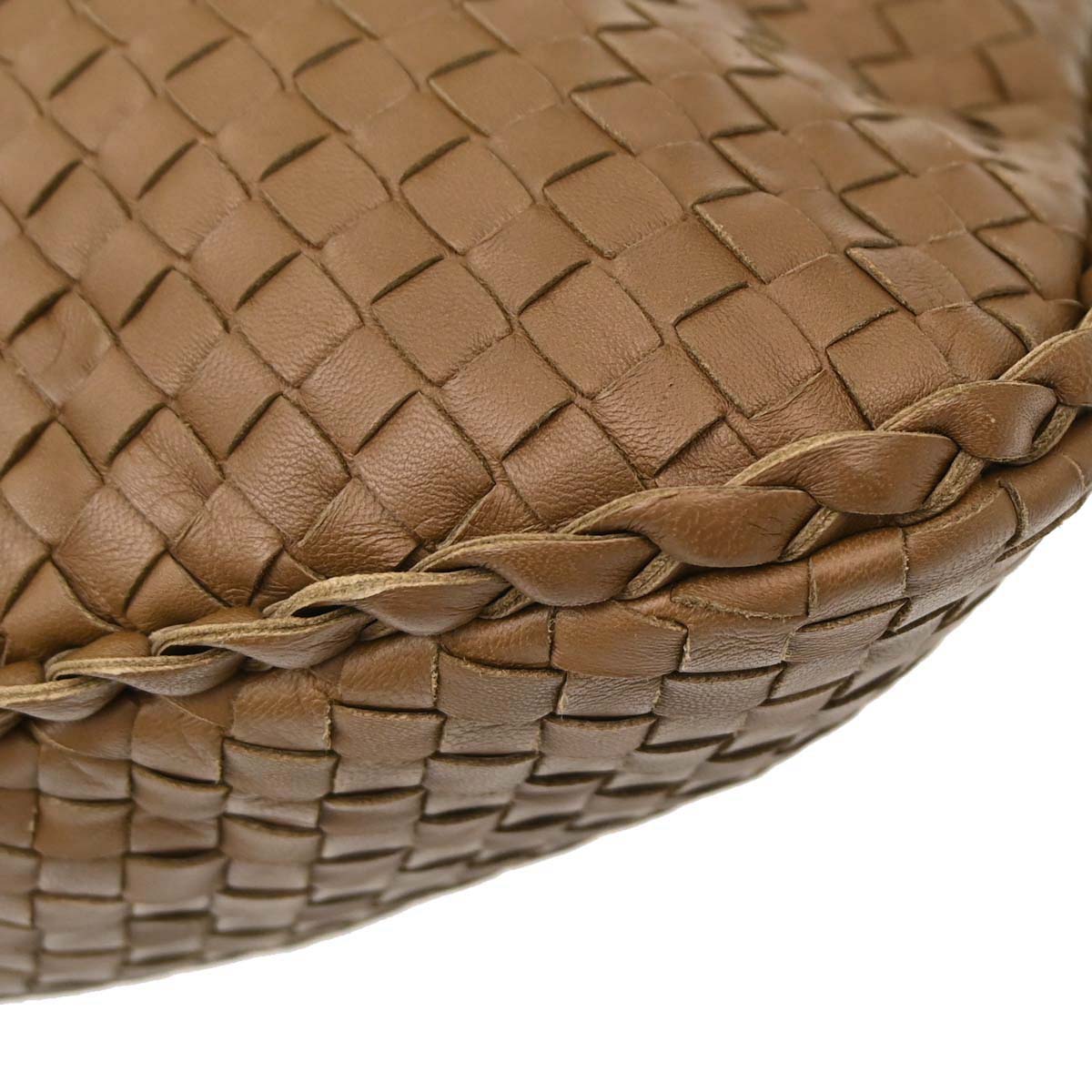 Bottega Veneta Brown Lambskin Intrecciato Hobo Handbag
