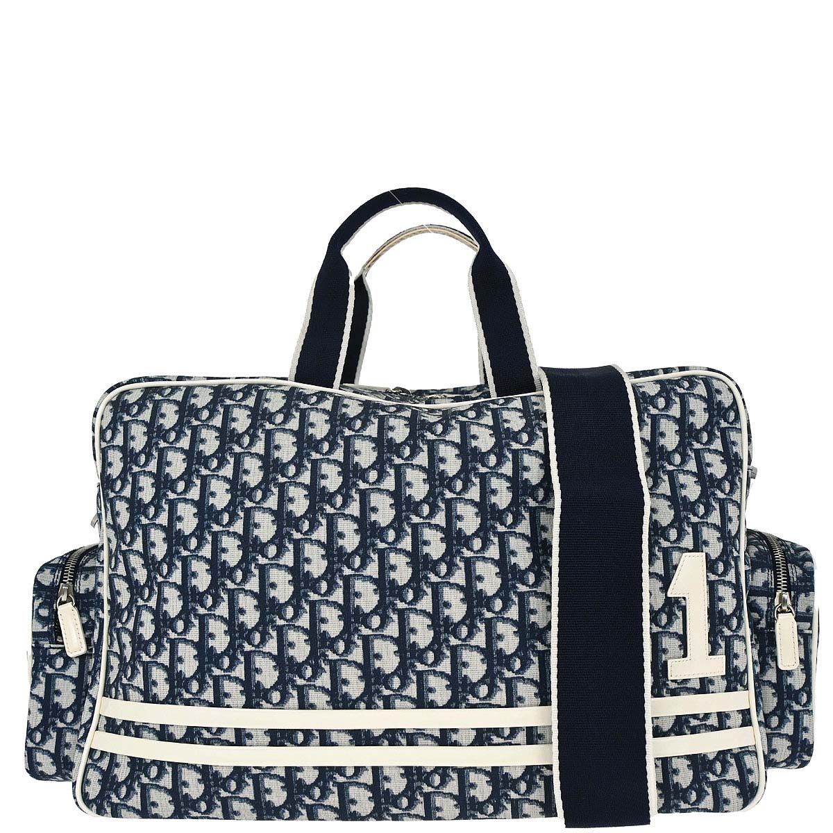 Christian Dior Blue Trotter 2way Duffle Shoulder Handbag
