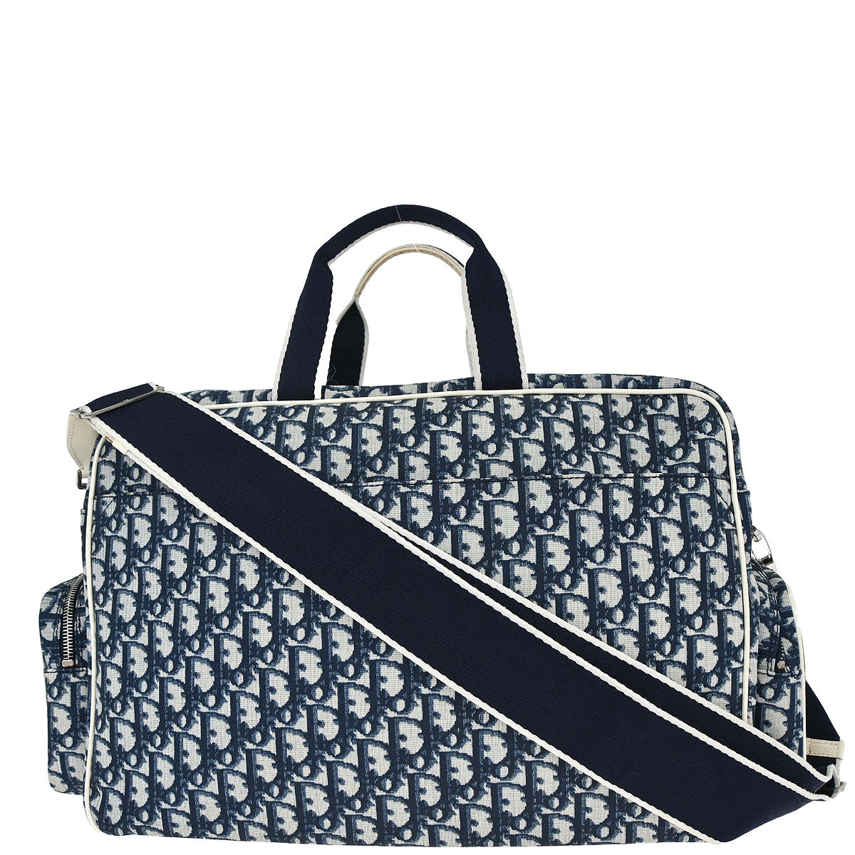 Christian Dior Blue Trotter 2way Duffle Shoulder Handbag