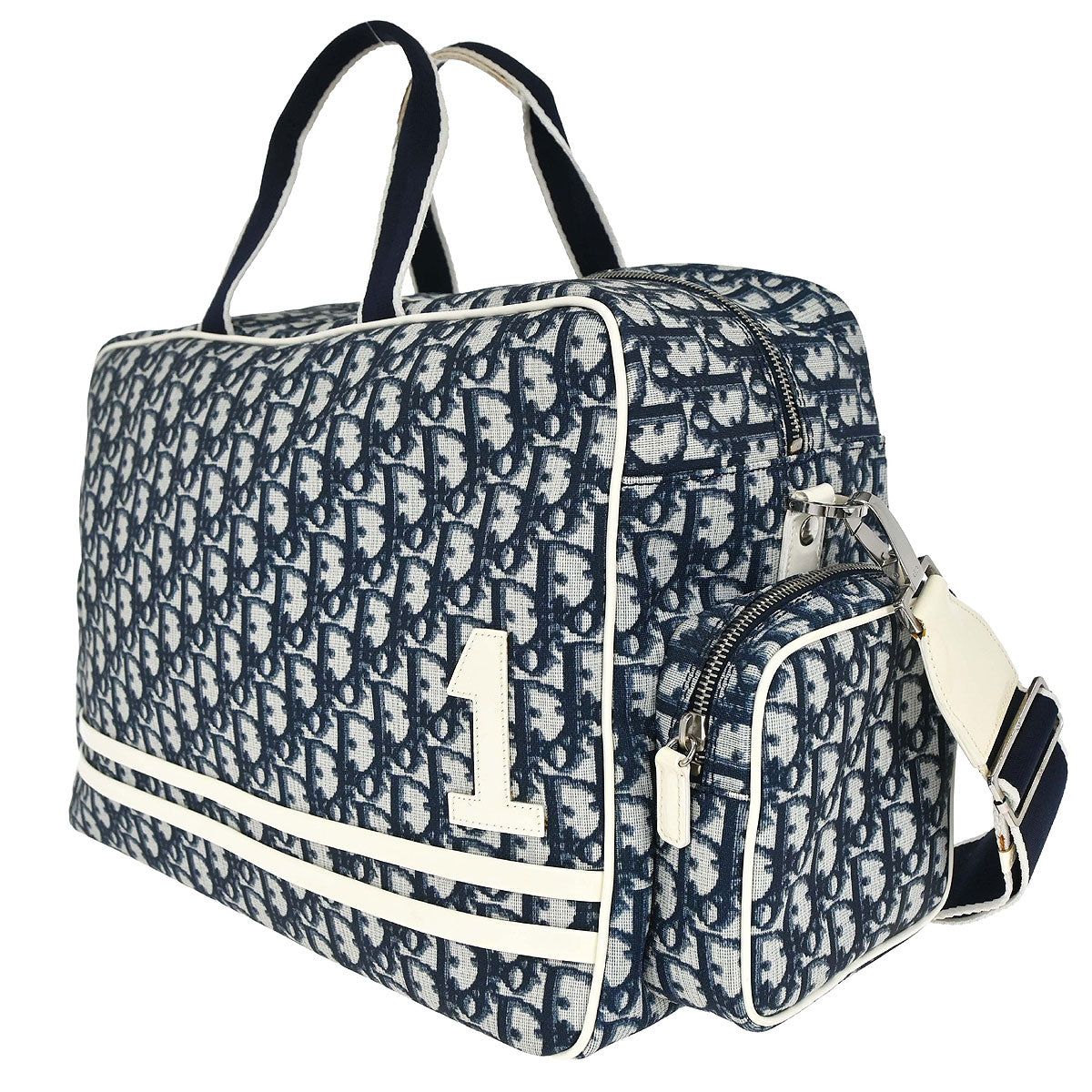 Christian Dior Blue Trotter 2way Duffle Shoulder Handbag