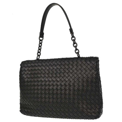 Bottega Veneta Black Lambskin Intrecciato Handbag