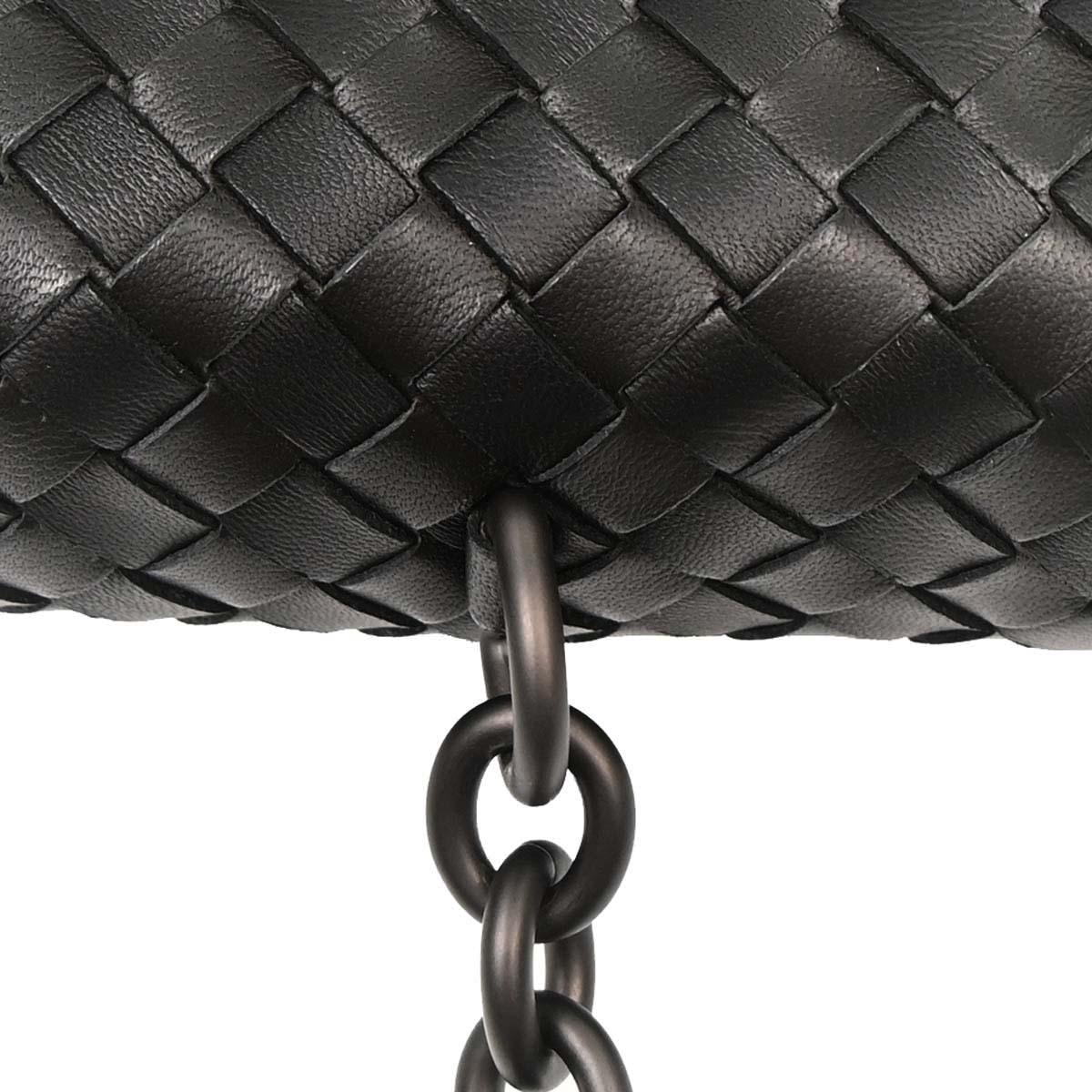 Bottega Veneta Black Lambskin Intrecciato Handbag