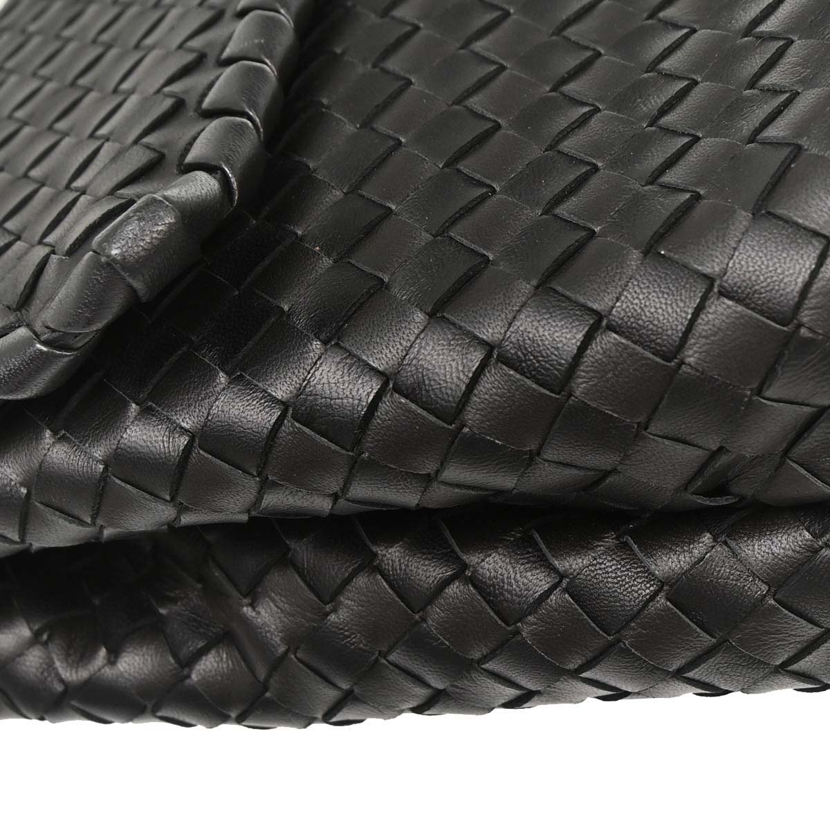 Bottega Veneta Black Lambskin Intrecciato Handbag