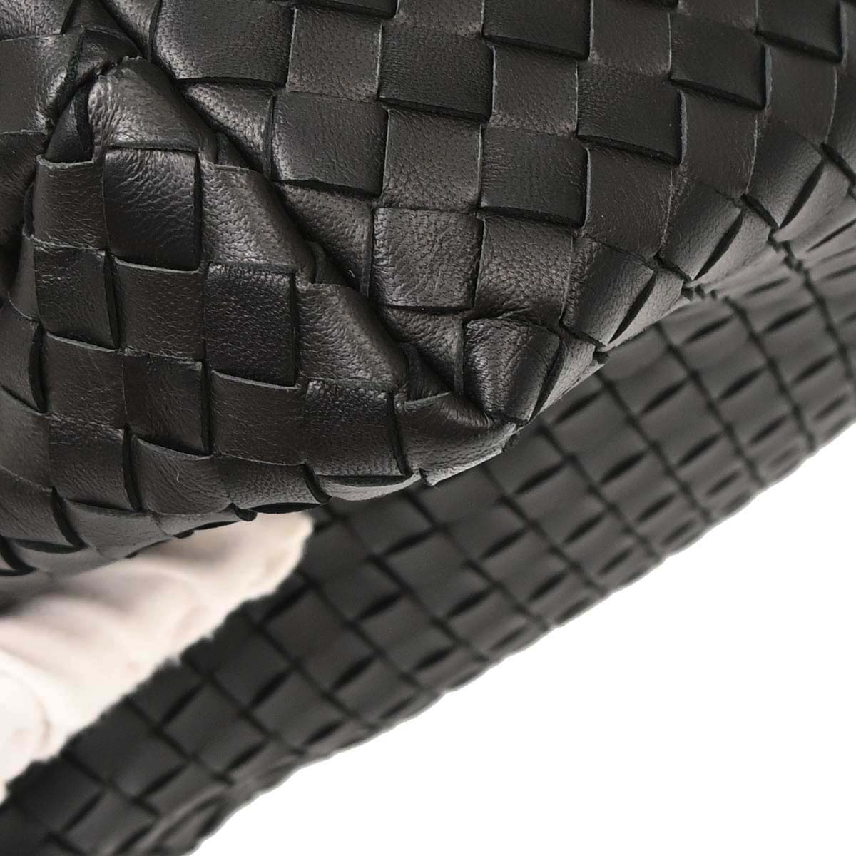 Bottega Veneta Black Lambskin Intrecciato Handbag