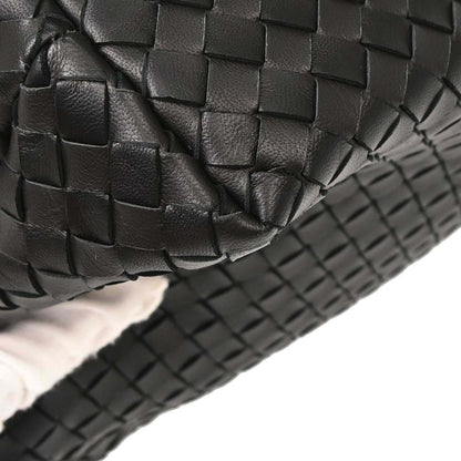 Bottega Veneta Black Lambskin Intrecciato Handbag