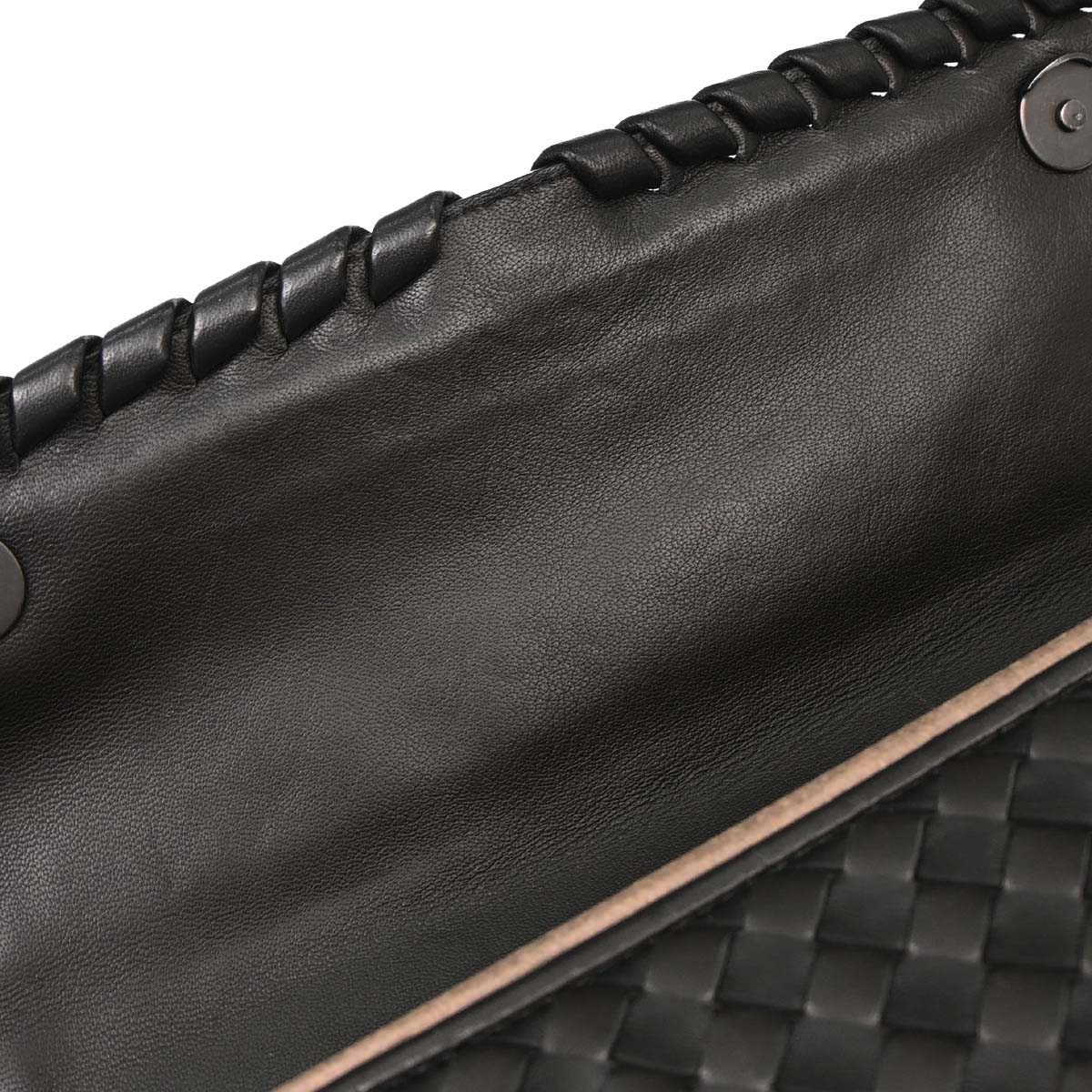 Bottega Veneta Black Lambskin Intrecciato Handbag