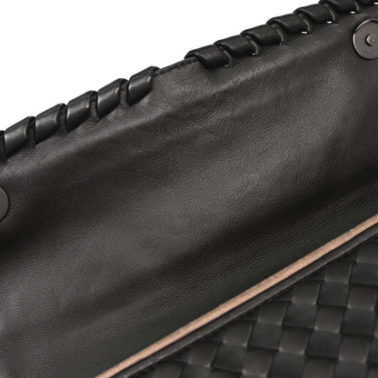 Bottega Veneta Black Lambskin Intrecciato Handbag
