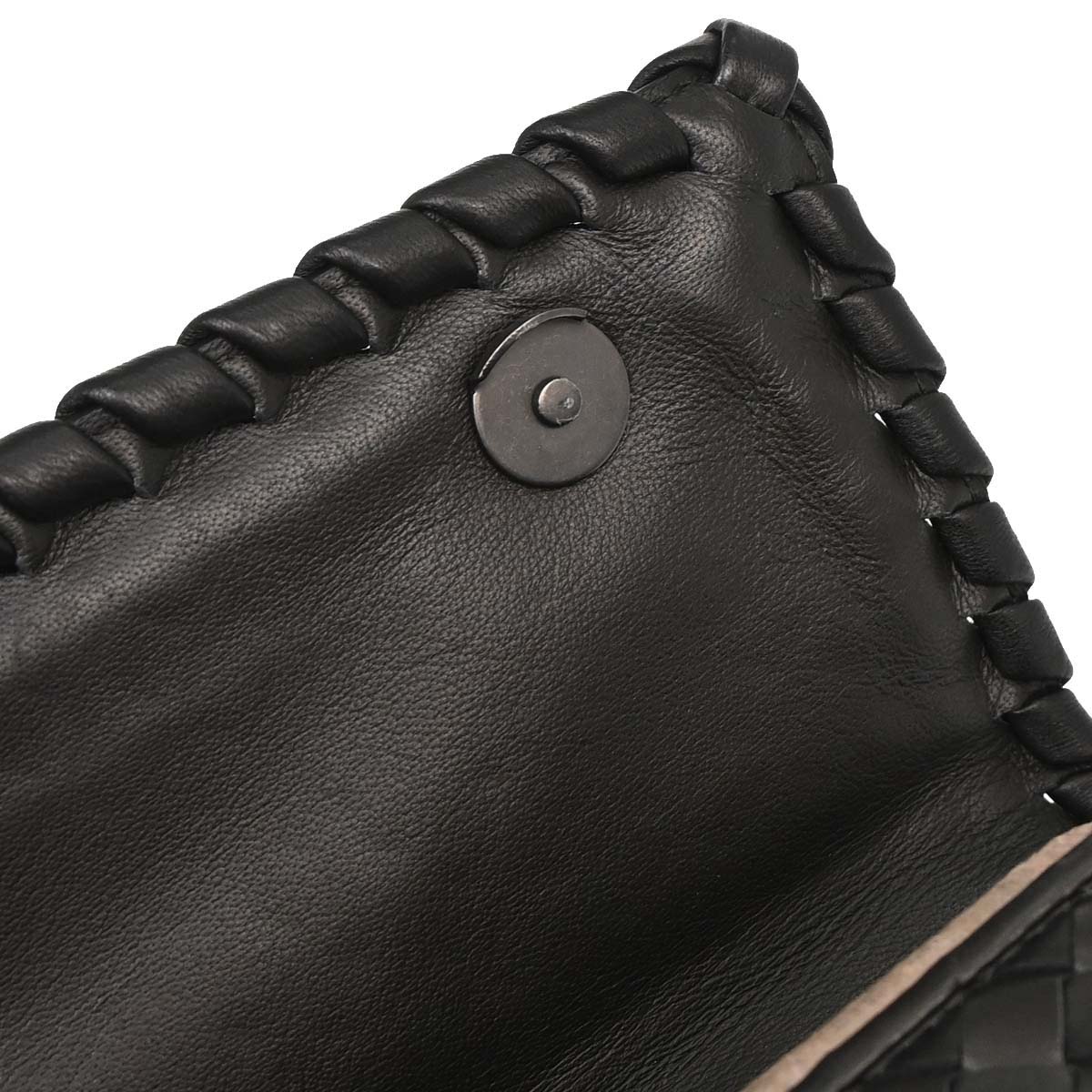 Bottega Veneta Black Lambskin Intrecciato Handbag