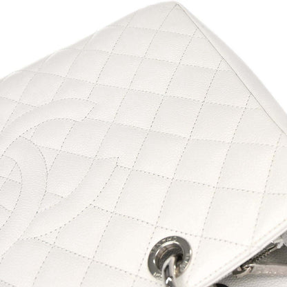 Chanel 2011 White Caviar Grand Shopping Tote GST Chain Handbag