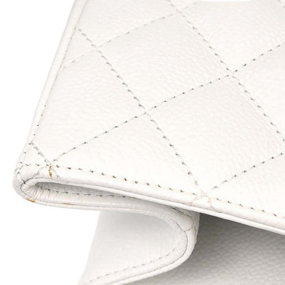 Chanel 2011 White Caviar Grand Shopping Tote GST Chain Handbag