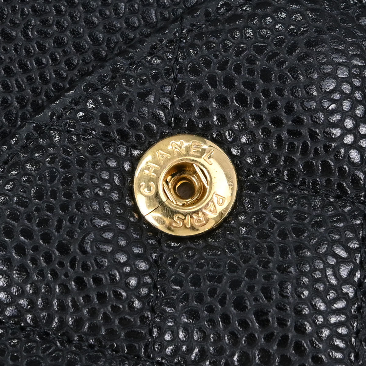 Chanel 2014 Black Caviar Skin Medium Classic Double Flap Shoulder Bag