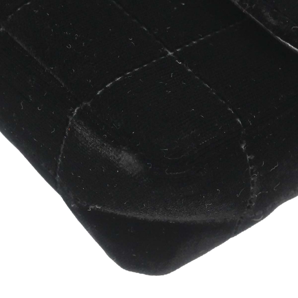 Chanel Black Velvet Camellia Choco Bar Shoulder Bag