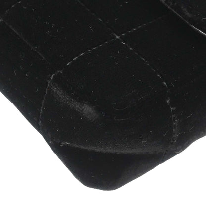 Chanel Black Velvet Camellia Choco Bar Shoulder Bag