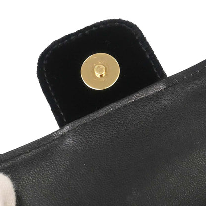 Chanel Black Velvet Camellia Choco Bar Shoulder Bag