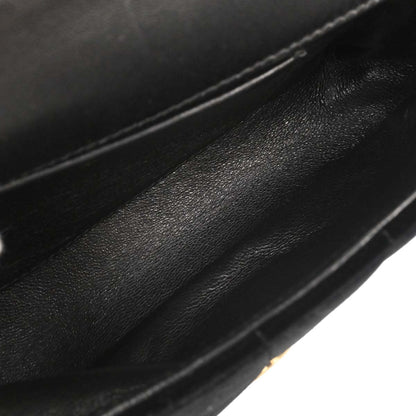 Chanel Black Velvet Camellia Choco Bar Shoulder Bag