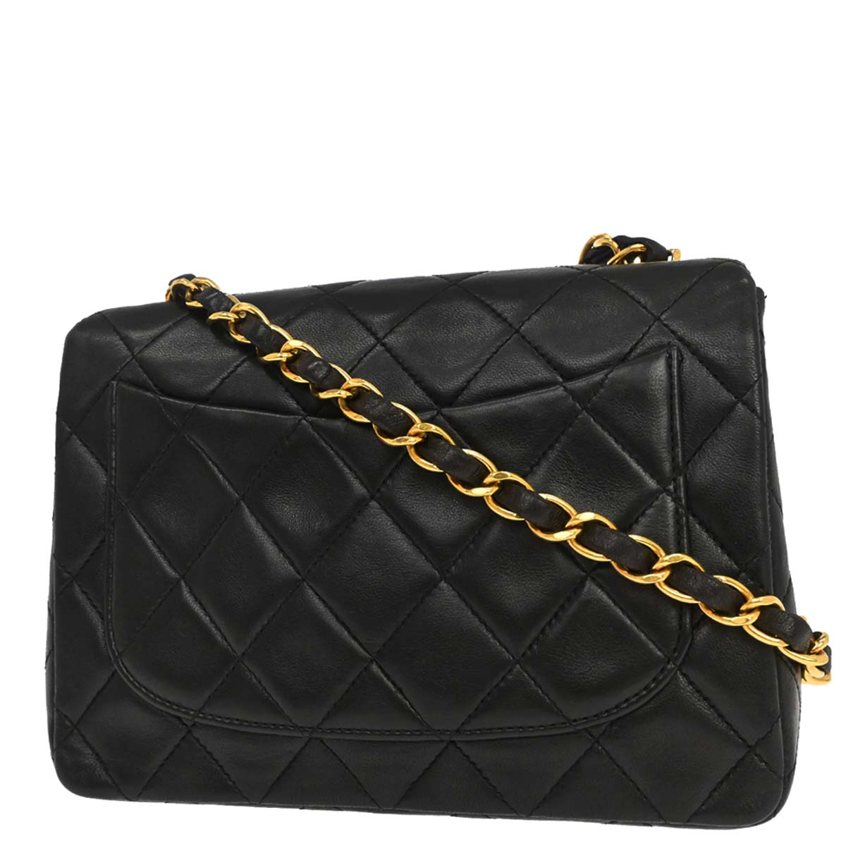 Chanel 1994-1996 Black Lambskin Mini Classic Square Flap Shoulder Bag 17
