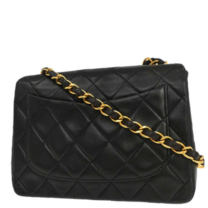 Chanel 1994-1996 Black Lambskin Mini Classic Square Flap Shoulder Bag 17