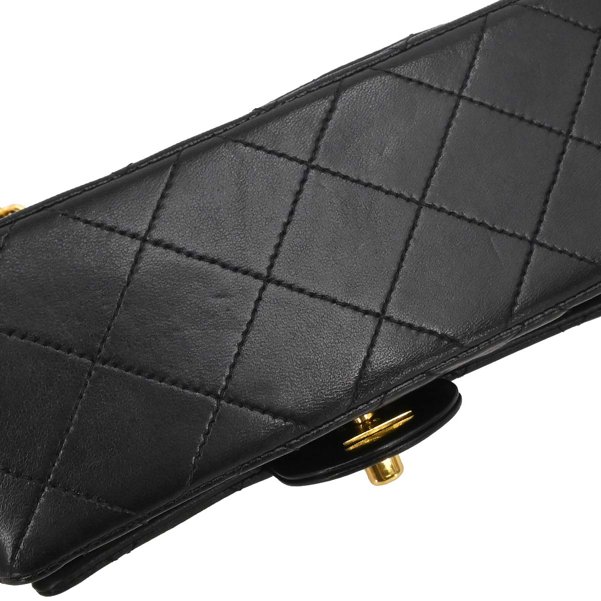 Chanel 1994-1996 Black Lambskin Mini Classic Square Flap Shoulder Bag 17