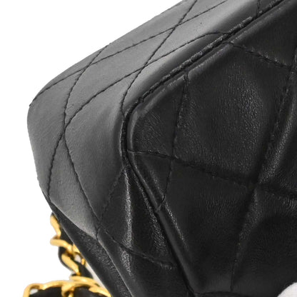 Chanel 1994-1996 Black Lambskin Mini Classic Square Flap Shoulder Bag 17