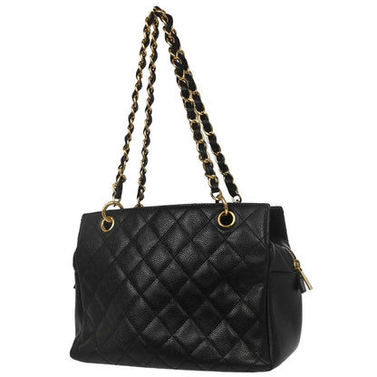 Chanel Black Caviar Skin Petite Timeless Tote PTT Chain Handbag