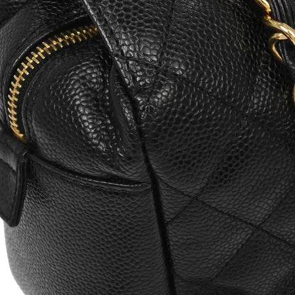 Chanel Black Caviar Skin Petite Timeless Tote PTT Chain Handbag