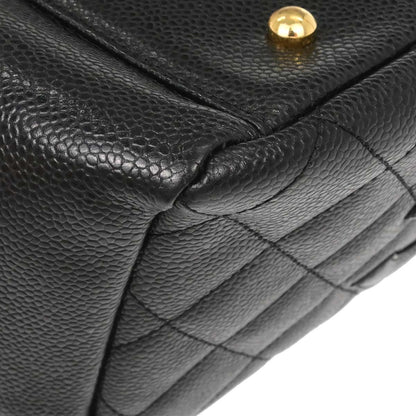 Chanel Black Caviar Skin Petite Timeless Tote PTT Chain Handbag