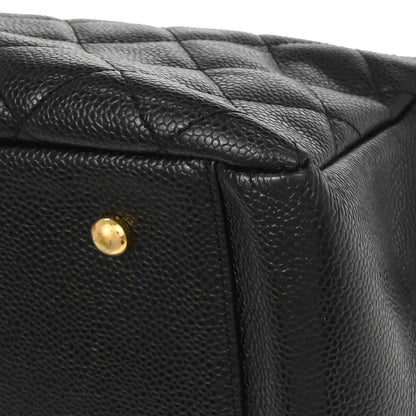 Chanel Black Caviar Skin Petite Timeless Tote PTT Chain Handbag