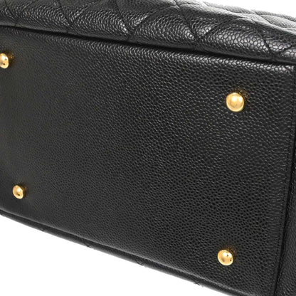 Chanel Black Caviar Skin Petite Timeless Tote PTT Chain Handbag