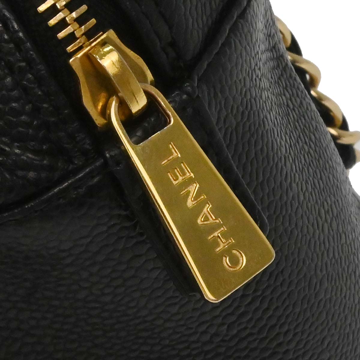Chanel Black Caviar Skin Petite Timeless Tote PTT Chain Handbag
