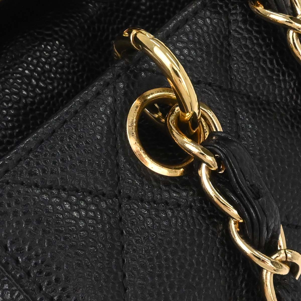 Chanel Black Caviar Skin Petite Timeless Tote PTT Chain Handbag