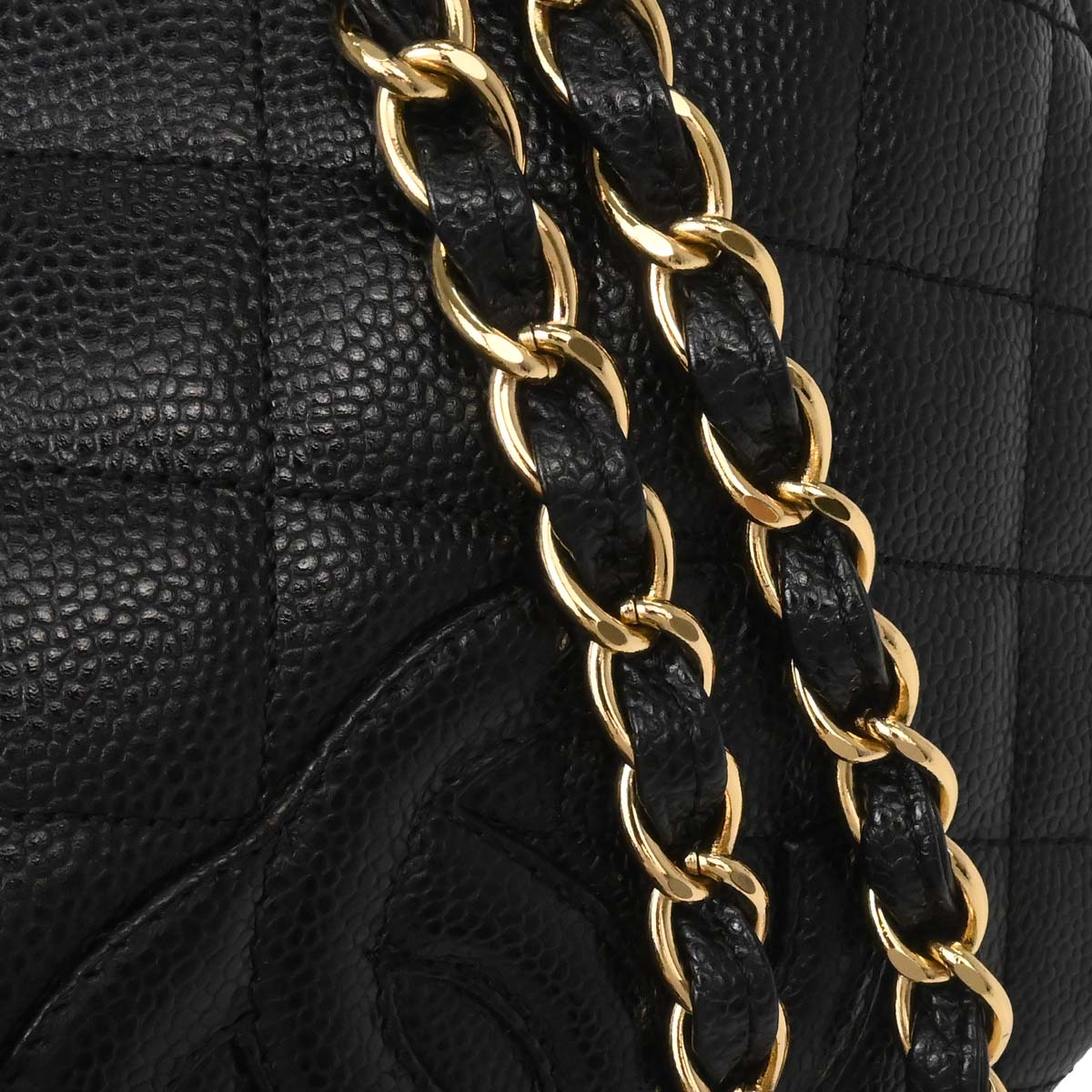 Chanel Black Caviar Skin Petite Timeless Tote PTT Chain Handbag