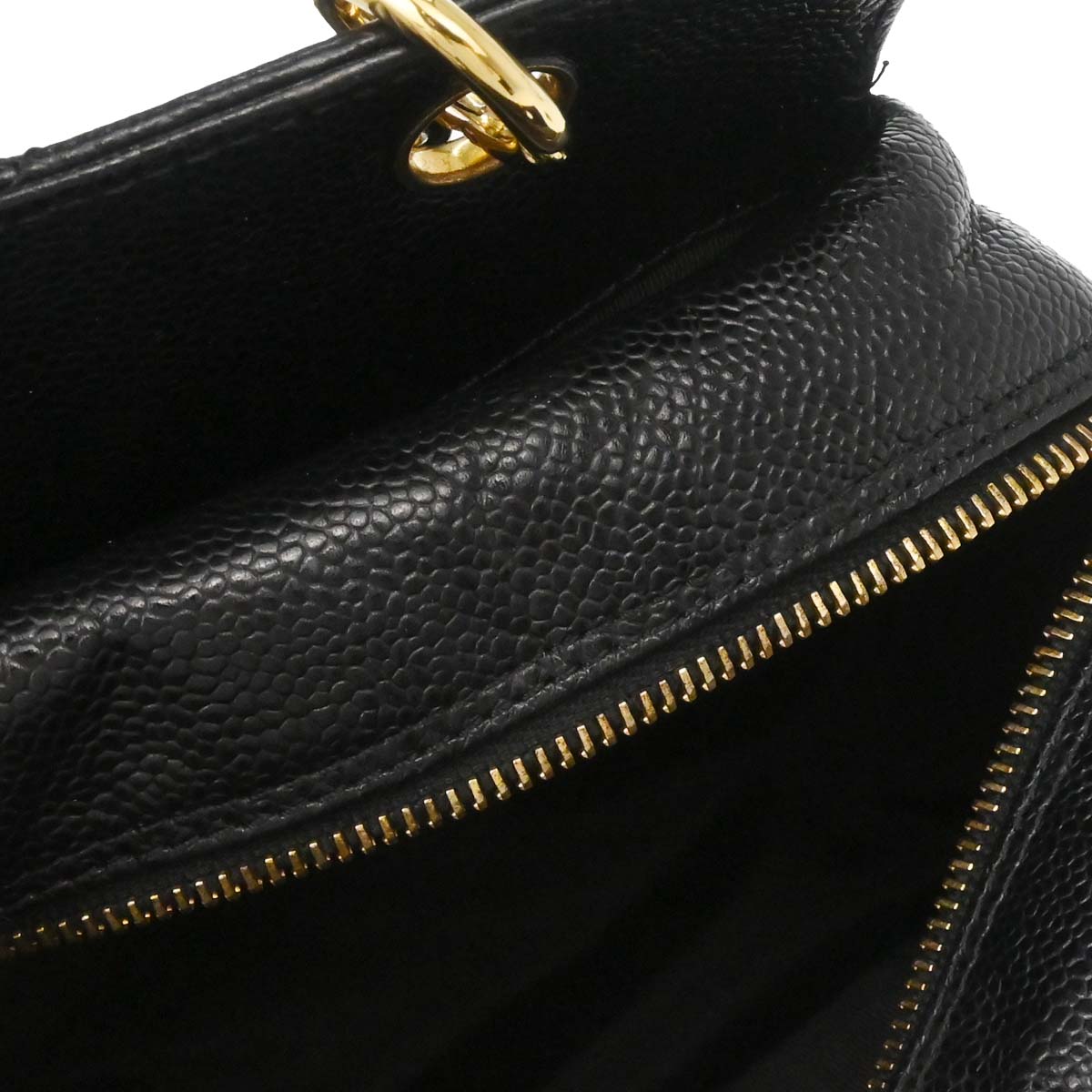 Chanel Black Caviar Skin Petite Timeless Tote PTT Chain Handbag