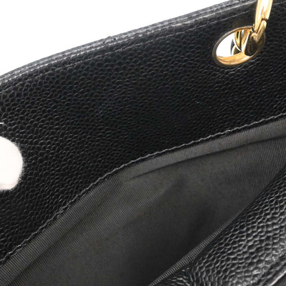 Chanel Black Caviar Skin Petite Timeless Tote PTT Chain Handbag