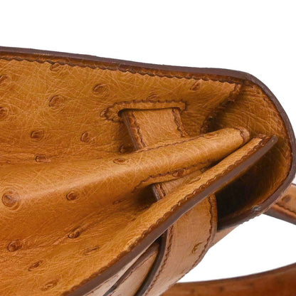 Hermes * Chestnut Ostrich Kelly 28 Sellier 2way Shoulder Handbag