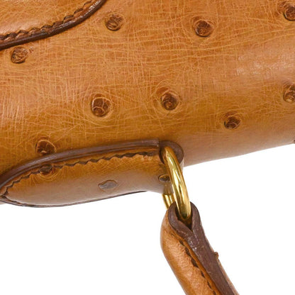 Hermes * Chestnut Ostrich Kelly 28 Sellier 2way Shoulder Handbag