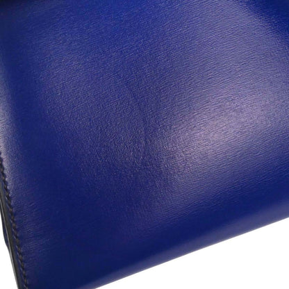 Hermes Blue Saphir Box Calf Mini Kelly 20 Sellier Handbag