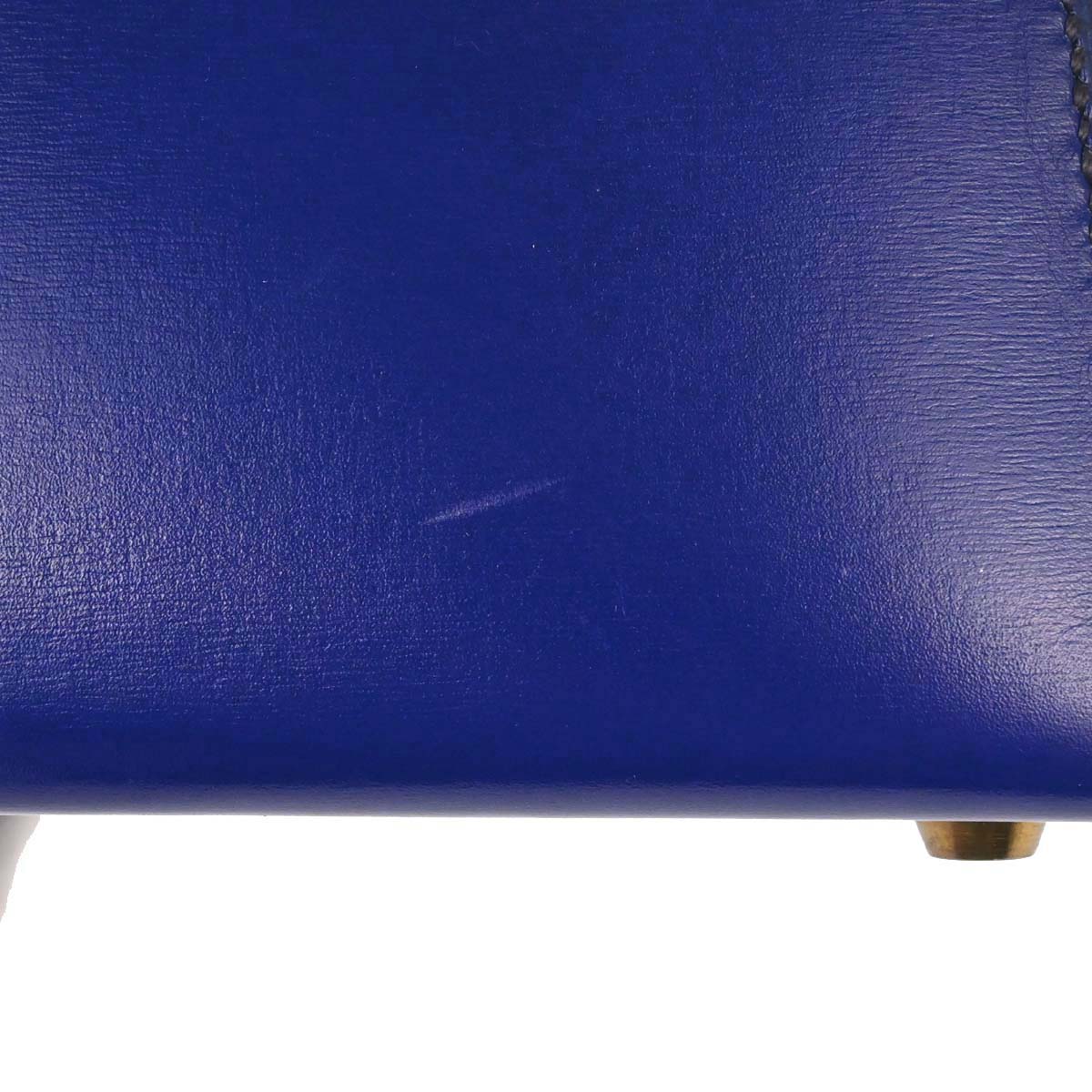 Hermes Blue Saphir Box Calf Mini Kelly 20 Sellier Handbag