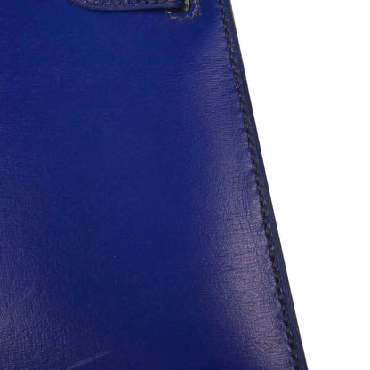 Hermes Blue Saphir Box Calf Mini Kelly 20 Sellier Handbag