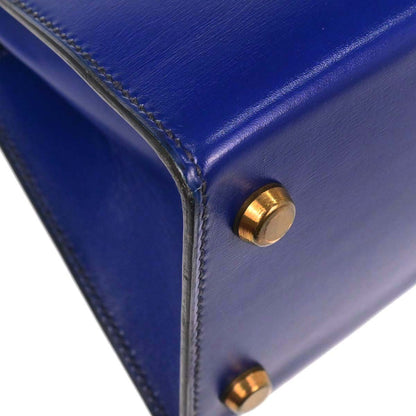 Hermes Blue Saphir Box Calf Mini Kelly 20 Sellier Handbag