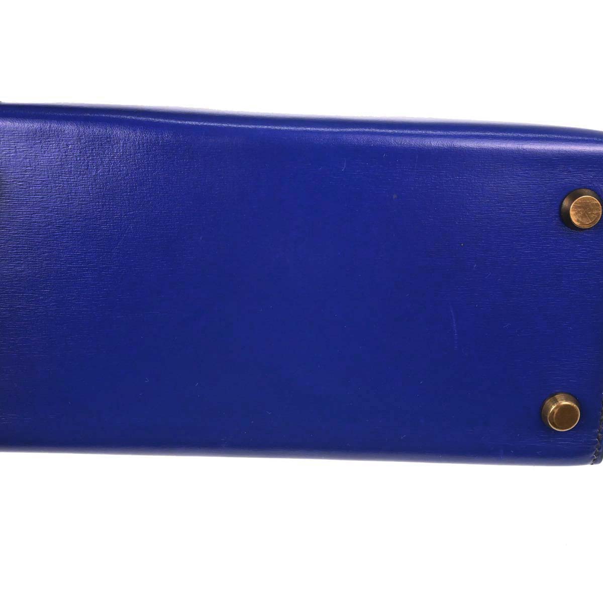 Hermes Blue Saphir Box Calf Mini Kelly 20 Sellier Handbag