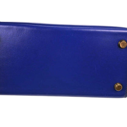 Hermes Blue Saphir Box Calf Mini Kelly 20 Sellier Handbag