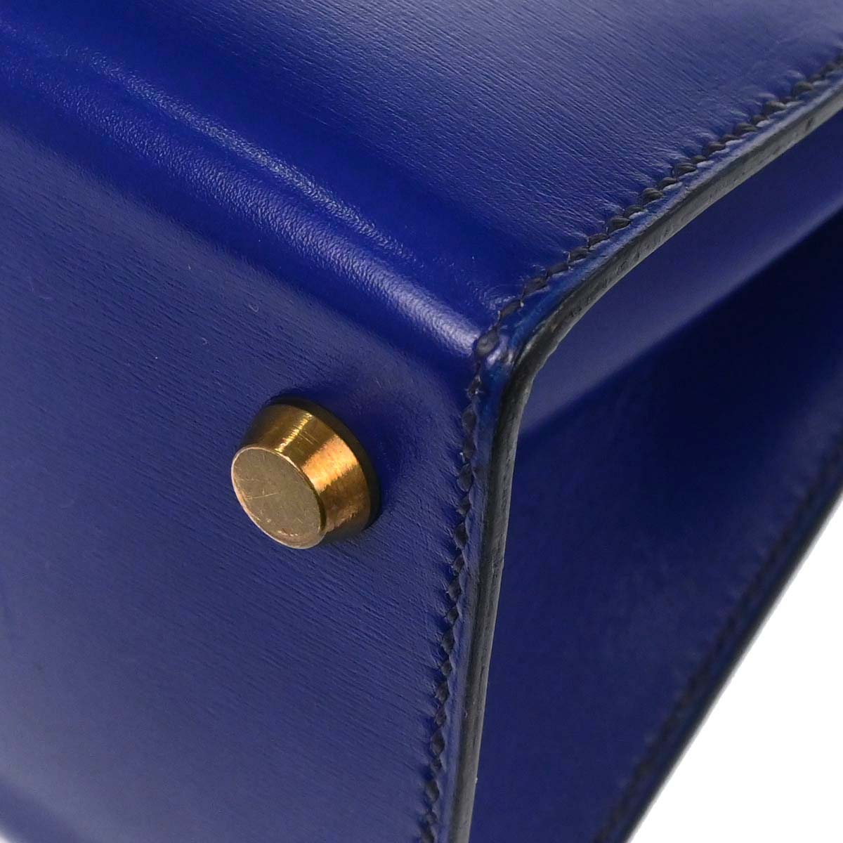 Hermes Blue Saphir Box Calf Mini Kelly 20 Sellier Handbag