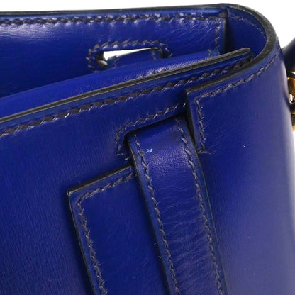 Hermes Blue Saphir Box Calf Mini Kelly 20 Sellier Handbag