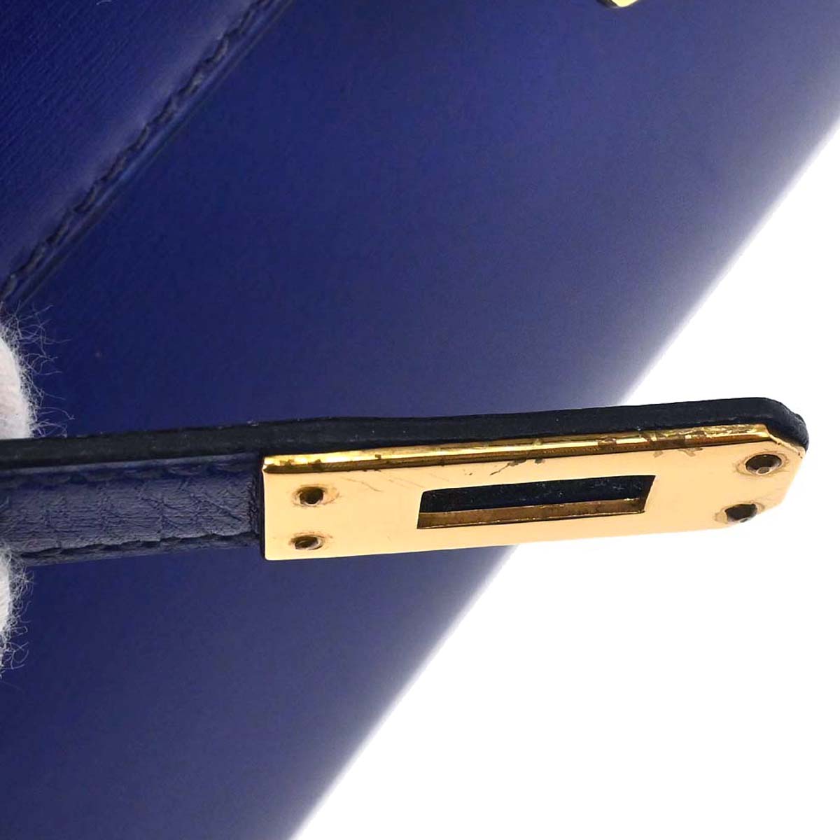 Hermes Blue Saphir Box Calf Mini Kelly 20 Sellier Handbag