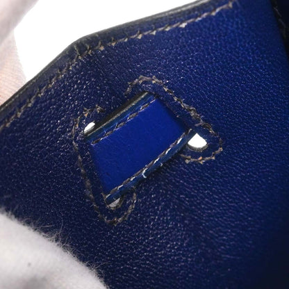 Hermes Blue Saphir Box Calf Mini Kelly 20 Sellier Handbag
